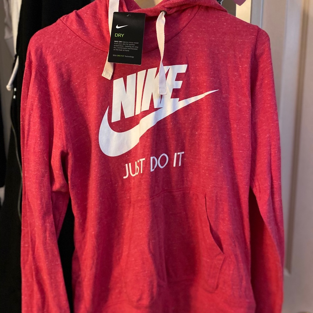 red Nike sweatshirt